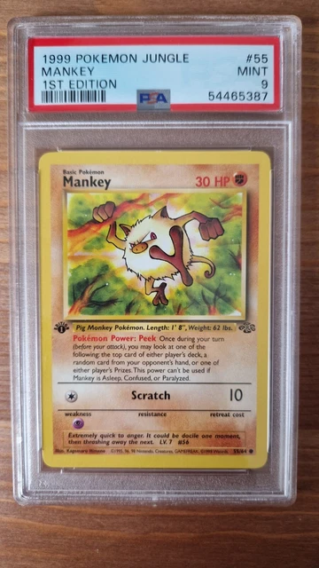 Pokemon Jungle 1st Edition Mankey 55/64 Psa 9 Mint