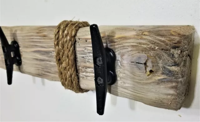 Rustic Nautical Coat Towel or Robe Hook rack With Boat Dock Cleats