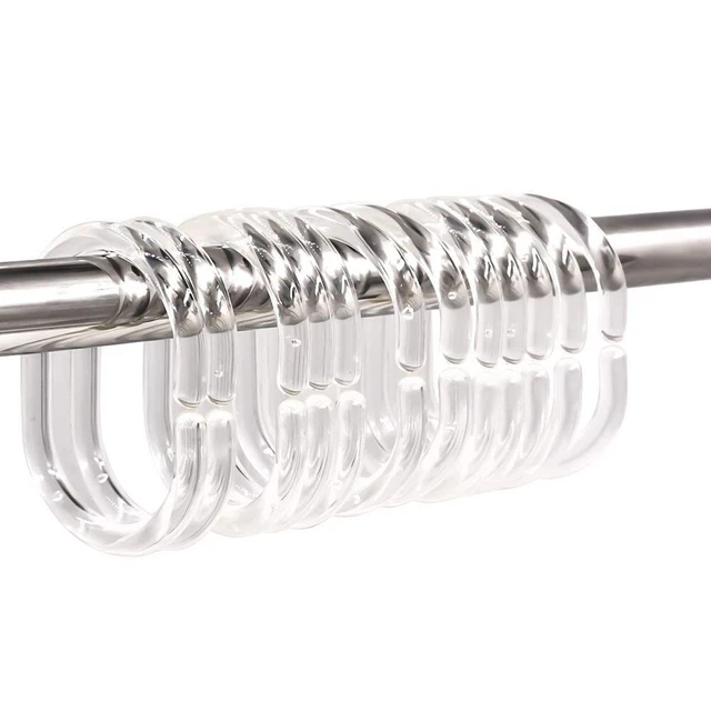 Tenda Doccia Anelli Accessori Binario Guida Gancio Singolo Universale 6 X 4cm