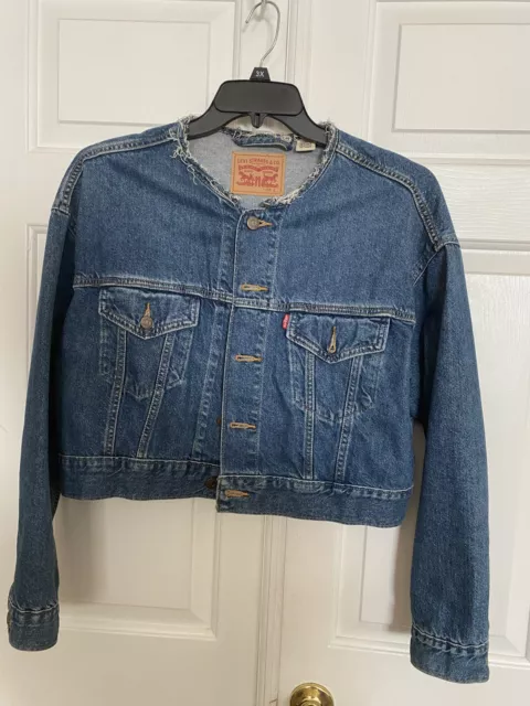 LEVIS Women's Denim Blue Jean Jacket Cotton Size Large