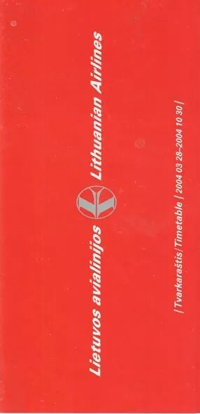 Lithuanian Airlines timetable 2004/03/28
