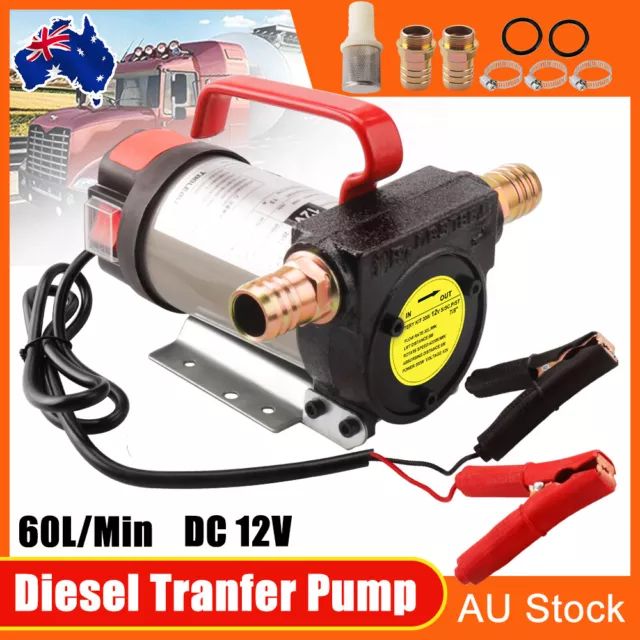 DC 12V 60 L/Min Diesel Transfer Pump Portable Electric Fuel Oil Extractor Bowser