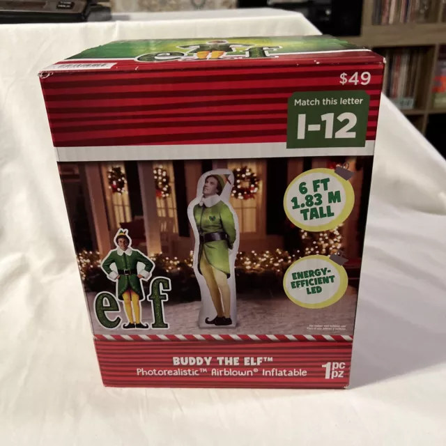 BUDDY THE ELF 6 ft Gemmy INFLABLE Airlown Will Farrell LED FOTORREALISTA NUEVO