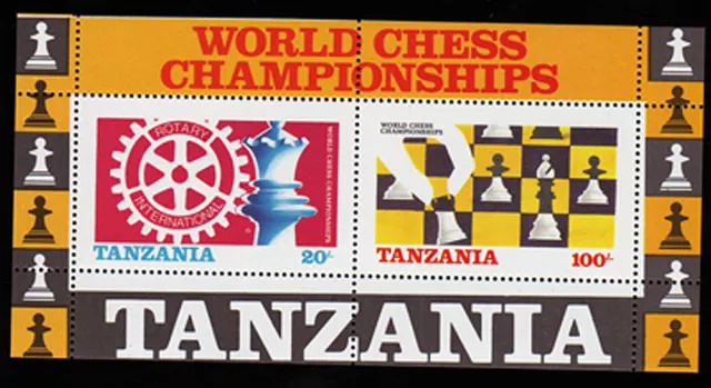 Tanzania Bl. 54 **, Chess/Rotary