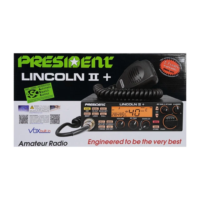 PRESIDENT LINCOLN II + Cb Radio Am Fm Usb Lsb Cw Roger Bep