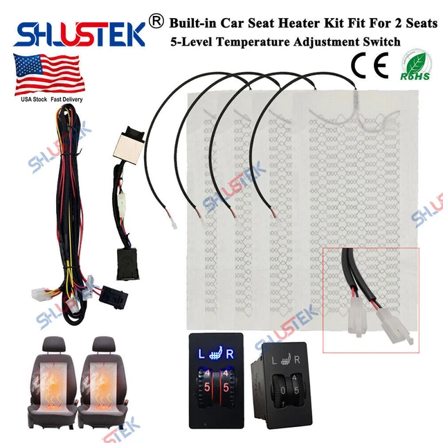 Universal Car Seat Heater Fit 2 Seats 12V Fast Heating Pad Car Seat Heating Pad