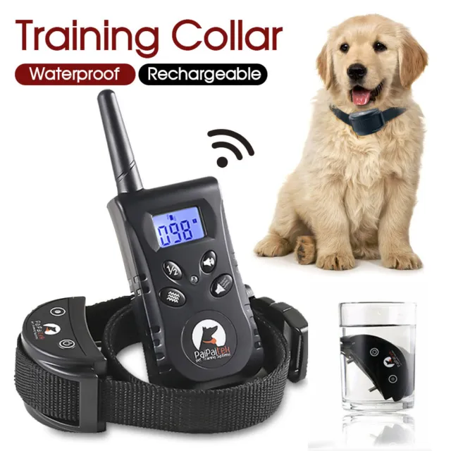 Training Collar Waterproof Rechargeable 500Yard Remote Vibration Pet Dog Black