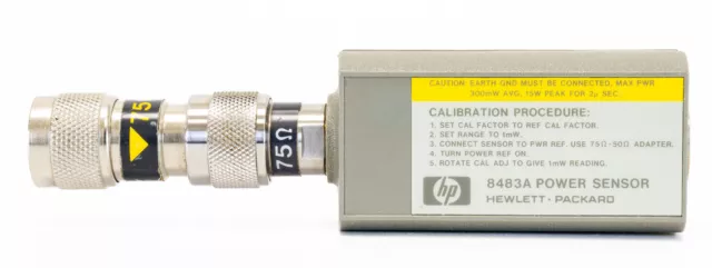 HP Agilent 8483A power sensor -30 +20dBm 100 kHz 2 GHz 75 ohm con adattatore