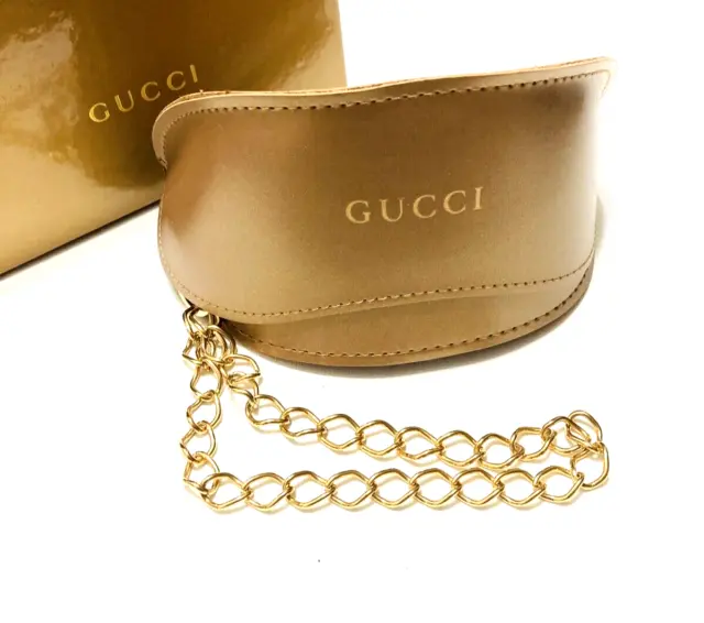 Gucci Brown & Gold Wristlet w/Gold Chain Strap: Please Read Below