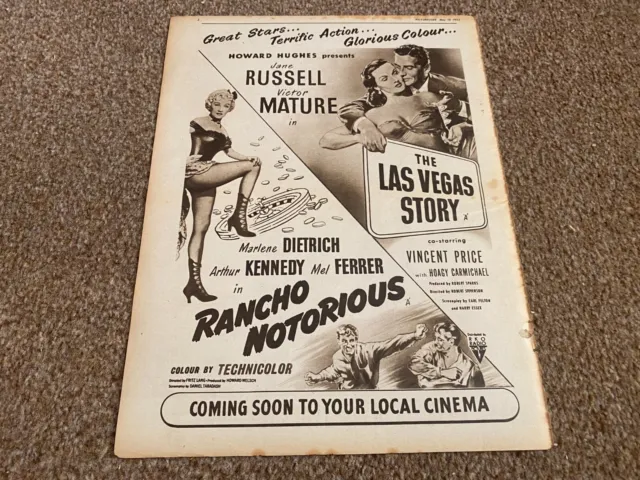 Pctbk4 Advert 11X8 The Las Vegas Story & Rancho Notorious Movies