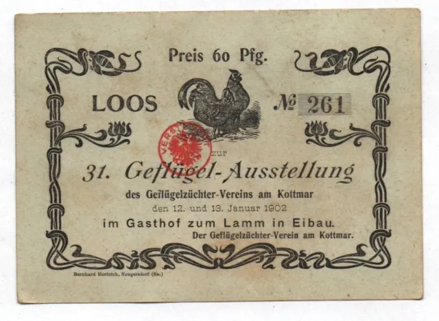 Esposizione pollame Loos locanda agnello allevamento 1902 senza lotteria allevatore di pollame