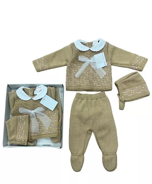 UK Baby Perforated Knitted Layette Gift Set Newborn Size