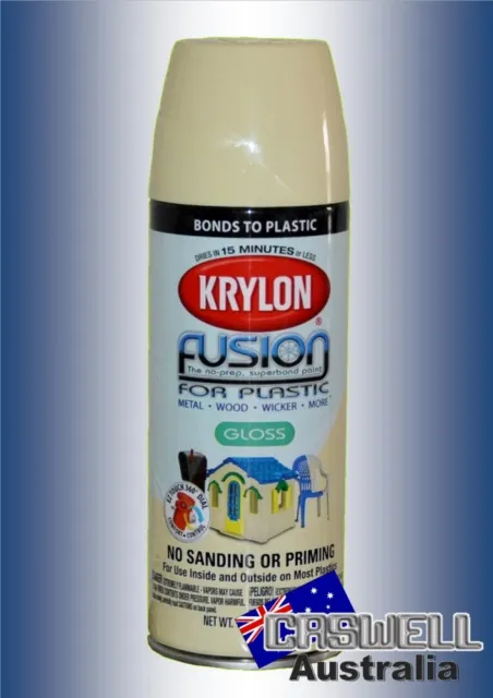 Krylon Fusion Plastic Paint 340gm - Butter Cream Gloss - AUS Seller