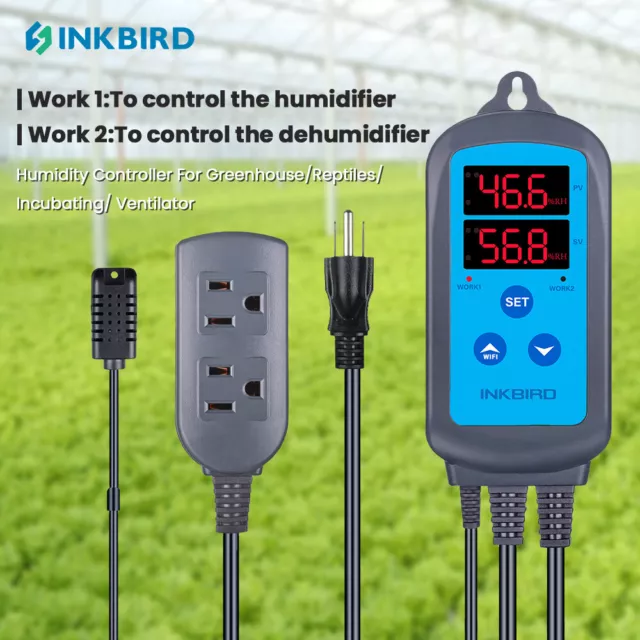 Inkbird Humidity Controller Wired Thermostat Murshroom Hydroponics Grow 110V C/F 3