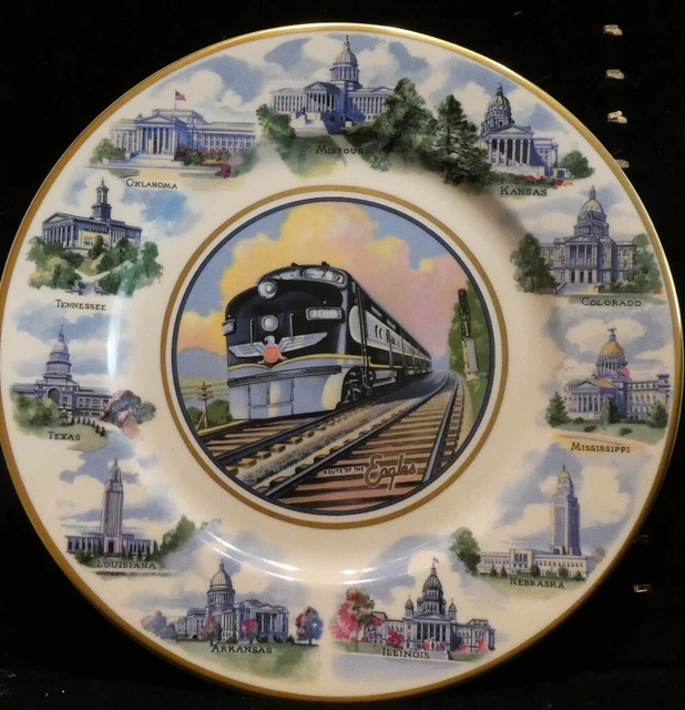 Railroad Dining China Dish Missouri Pacific Eagle Souvenir Plate CAPITALS