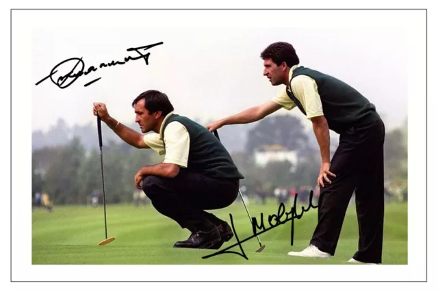 JOSE MARIA OLAZABAL & SEVE BALLESTEROS signiertes Autogramm FOTO Geschenkdruck GOLF