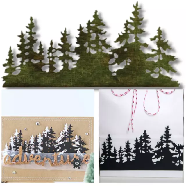 Tim Holtz Tree Line Dies, Christmas Trees, Wilderness, Ridge, Fir Tree - 661604