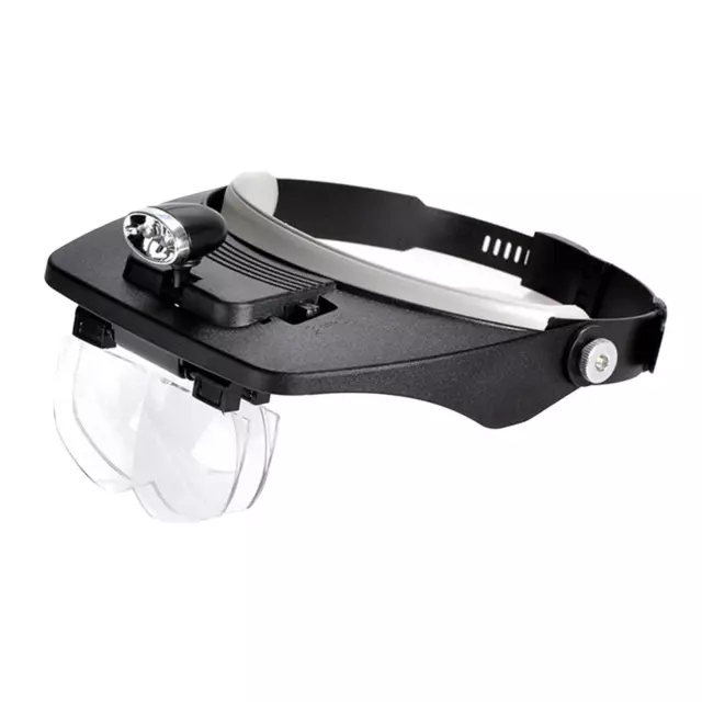 Serre-Tête professionnel Loupe avec LED Lampe, Casque Loupes Lentille Loupe