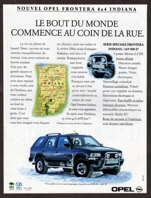 1994 OPEL Frontera Indiana Vintage Original Print AD | Black car photo France