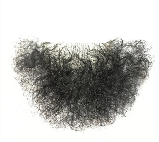 Perruque Pubienne En Silicone Réaliste – Faux Poils Bouclés Brun Foncé – Fermeture à Lacets