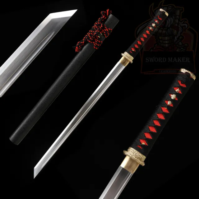 Handmade Wakizashi Japanese Samurai Katana Sword Ninja Full Tang T10 Steel Sharp