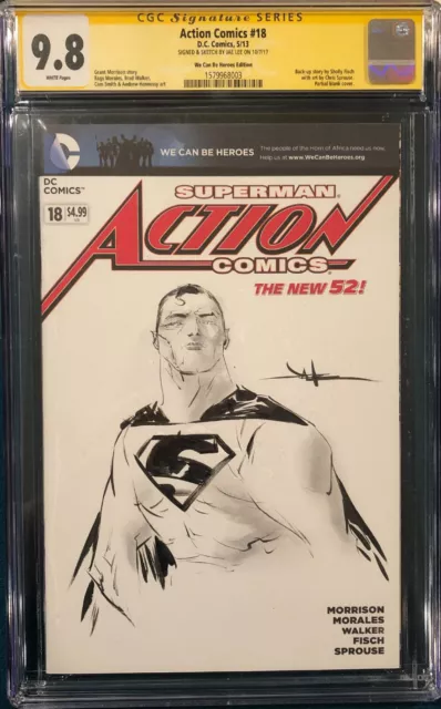 JAE LEE ORIGINAL Signed Sketch Art CGC 9.8 SUPERMAN COMIC BOOK BATMAN STAN cbcs