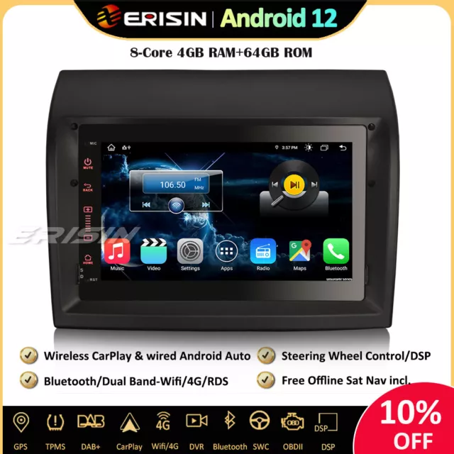 8-Core Android 12 Autoradio GPS DAB+ BT FIAT DUCATO CITROEN JUMPER PEUGEOT BOXER