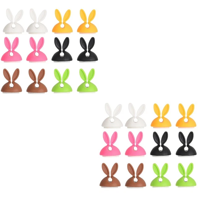 24 PCS Fastener Tpr Office Rabbit Cable Clips Wire Sticker Management Buckle
