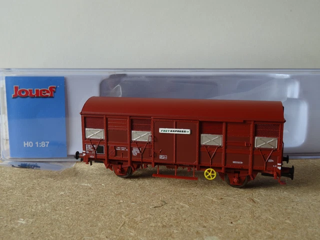 JOUEF TRAIN HO réf HJ6187-2 SNCF WAGON COUVERT FRET EXPRESS 2 ESSIEUX - NEUF