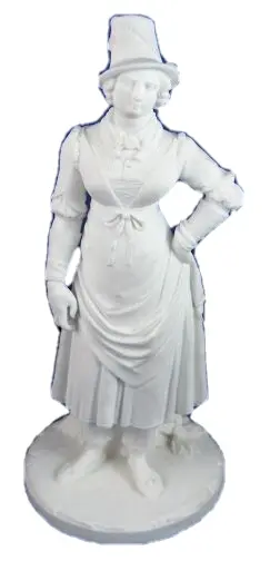 Antico 19thC Nymphenburg Porcellana Biscotto Lady Figurina Figura Porzellan