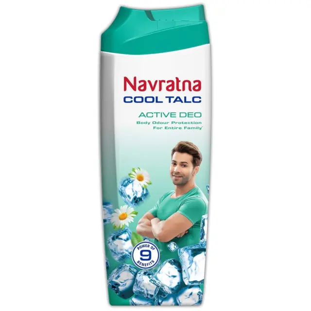 Navratna Cool Talc Active Deo  Talcum Powder Freshness & Fragrance 100gm