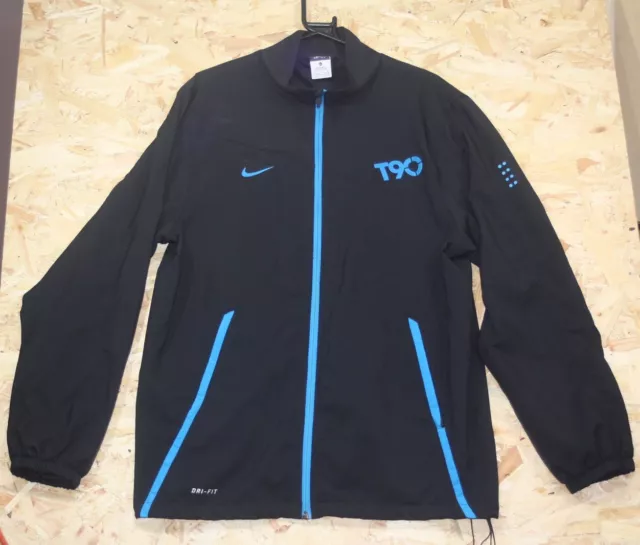 NIKE T90 JACKET Dri Fit Football XL Total 90 Black Vented Training Warmup Mens 45.00 PicClick UK