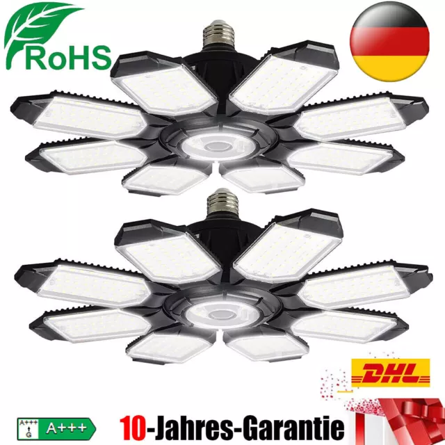 LED Garagenleuchte 200W 2 Stücke, 20000LM 6500K Garagenlampe LED, Verformba