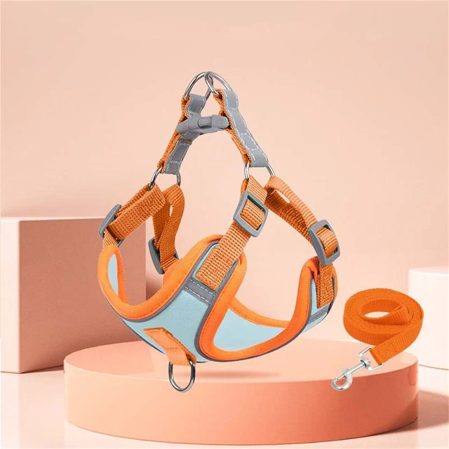 Dog Harness Small Dogs Cat Reflective Pet Chest Vest Leash Breathable Adjustable
