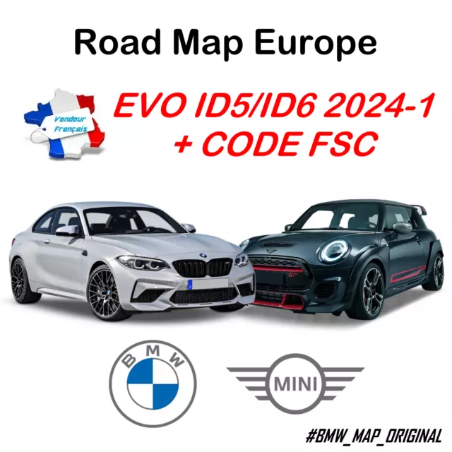 ORIGINAL Mise à jour GPS Road Map BMW - MINI - Europe EVO ID5/ID6 SANS CARPLAY