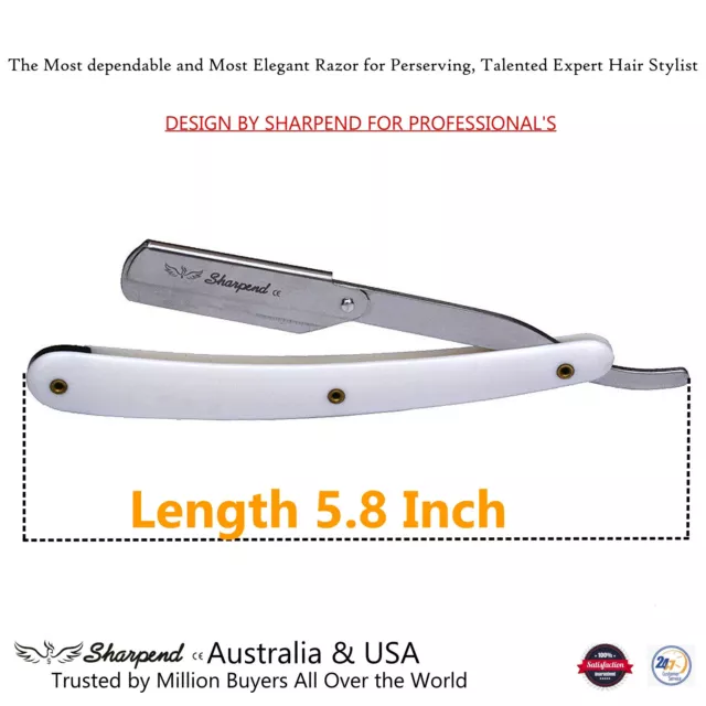 Barber Cut Throat Straight Razor Beard Shaving Knife Stainless Steel Free Blades 3