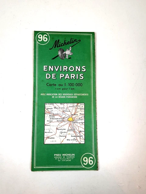 Carte Cycliste Michelin N°120 – Environs De Paris – 1956 – État D’occasion
