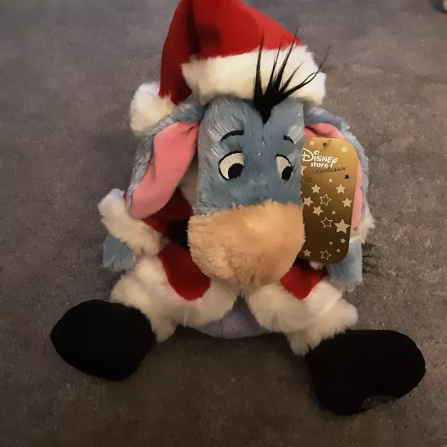 Disney store plush toys exclusive edition Christmas santa Eeyore 15"