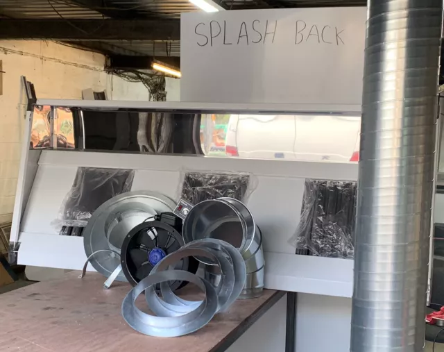 COMMERCIAL KITCHEN HOOD/CANOPY + 8ft extraction kit steel,fan motor