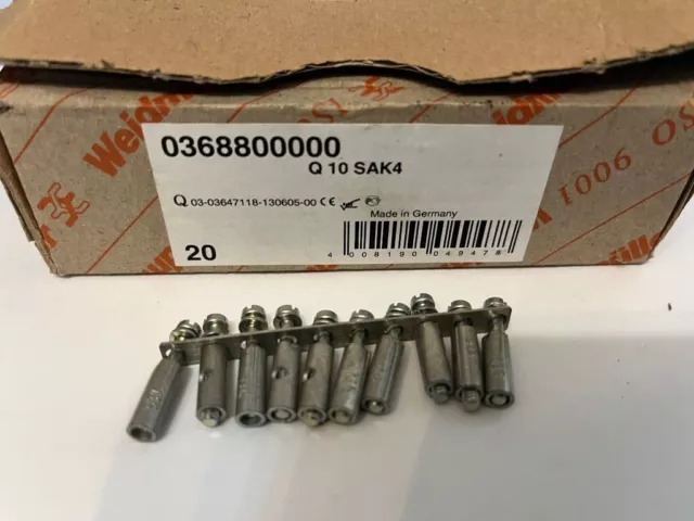 WEIDMULLER 03688000000 Q10 (SAK4) Jumper Busbar Jumper SAK4 Terminals 10 Ways