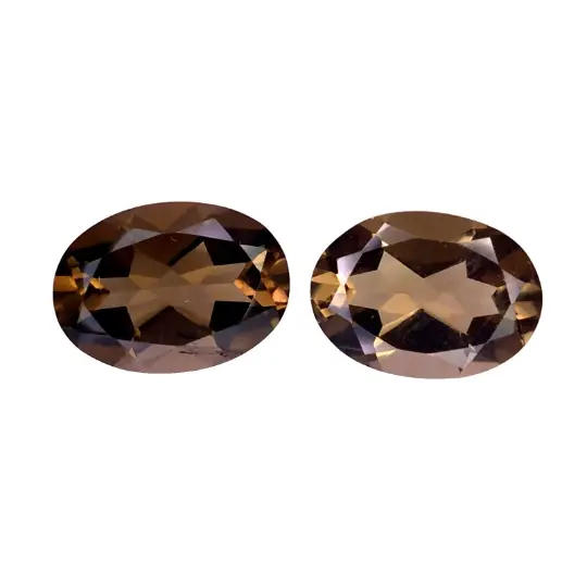 11.27 CTS Natural smoky quartz oval shape 2pcs loose gemstones