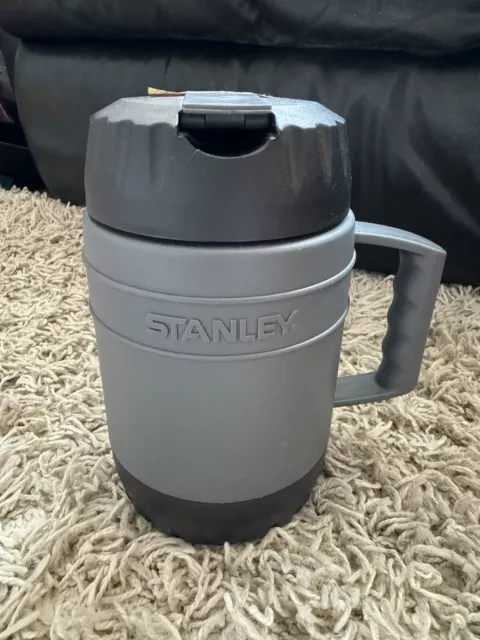 Stanley Aladdin 17oz 0.5l Soup Food Flask With Spoon Lid Thermos Grey & Black