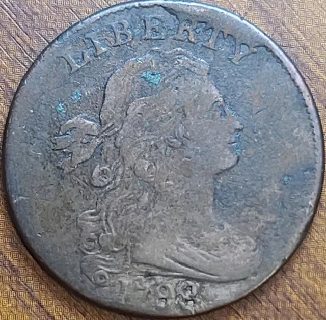 1798 Draped Bust Large Cent! REVERSE OF 1797! FINE DETAILS!