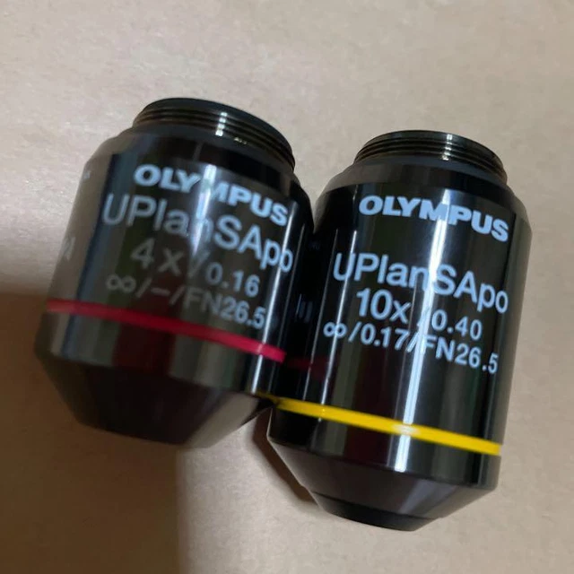 Olympus microscope objective lens Uplansapo 4 × 10 × 2 Used 2234