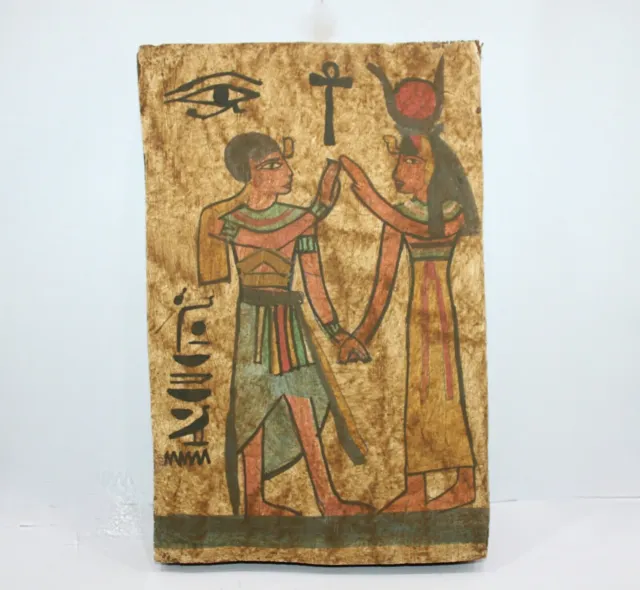 Seltenes antikes Wandrelief von Ramses II. mit Gott Hathor in der...