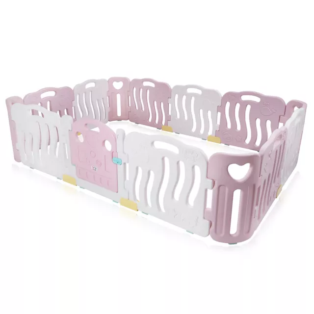 Baby Vivo Parc Bébé Barrière Sécurité Plastique Porte Espace Enfant Protection