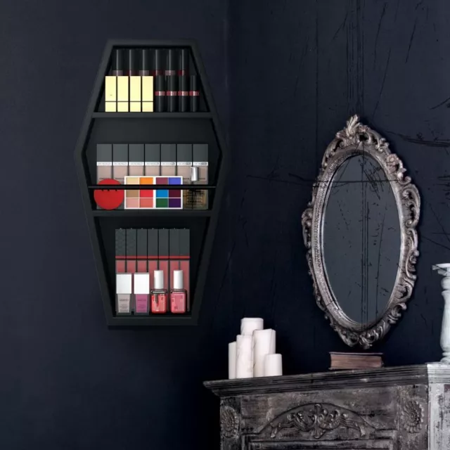 Gothic Makeup Coffin Shelf Large Makeup Organizer for Bedroom