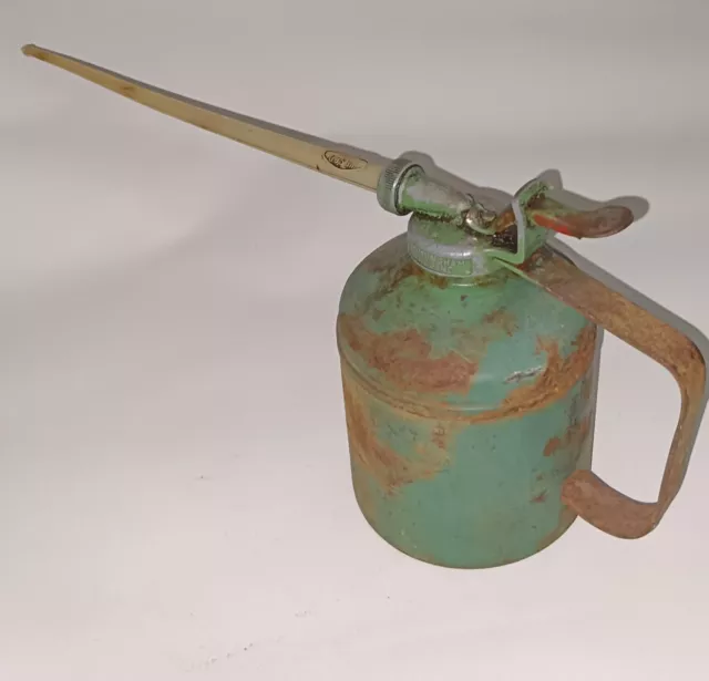 Vintage Green WESCO Oil Can With Plastic Spout