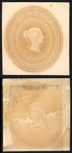 Charles Whiting Essay with paid at top printed in Ochre on thick white card