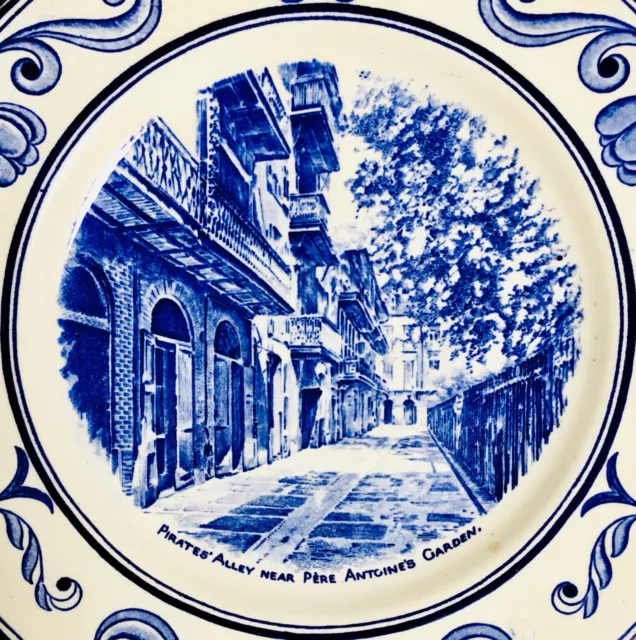 Rare Crown Ducal “Scenes of Old New Orleans” 10”/26cm Ironstone Wall Plate 2